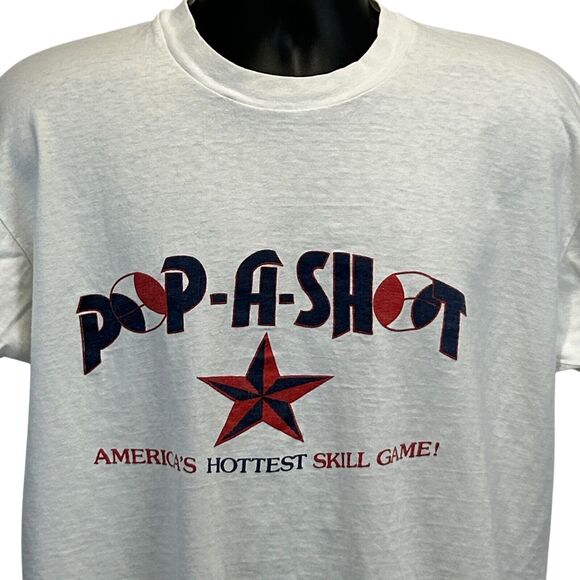 Stedman Other - Vintage 80s Pop-A-Shot Basketball Game T Shirt Arcade USA Made White XL X-Large